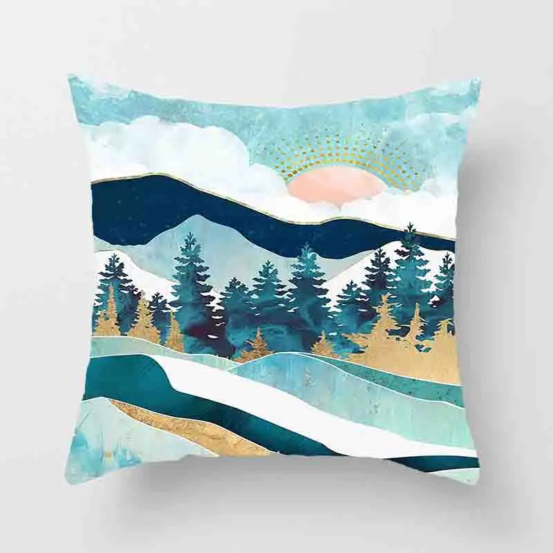 Japanese Geometric Peak Linen Cushion Cover – Encrypted Woven Throw Pillow Case for Sofa & Home
