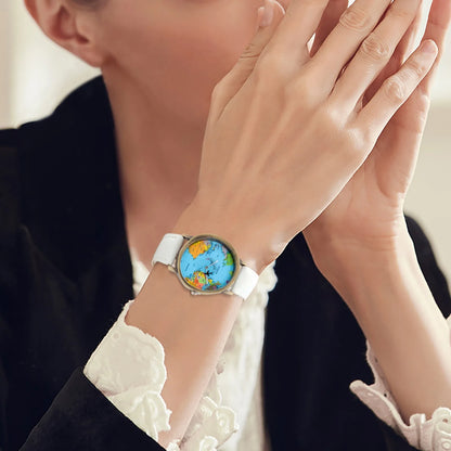 Fashion Global World Map Plane Denim Fabric Band Watch Casual Men Women Wristwatches Quartz Watch Gift Horloges Relógio - BeeTrendyShop.COM