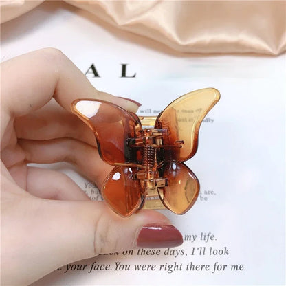 Cute Butterfly Hair Claw Clip – Korean Solid Color Small Barrette for Women