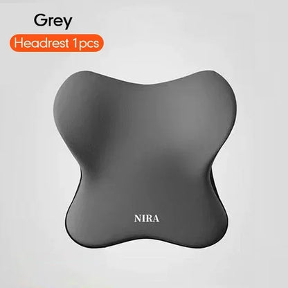 Car Memory Foam Lumbar & Neck Support Pillow – Removable Washable Backrest for Universal Vehicles