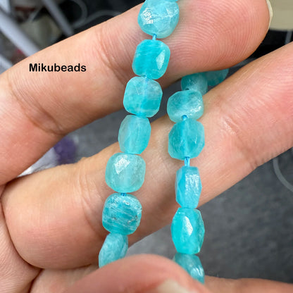 Natural Amazonite Square Loose Beads 2.8×6mm – DIY Necklace & Bracelet Making