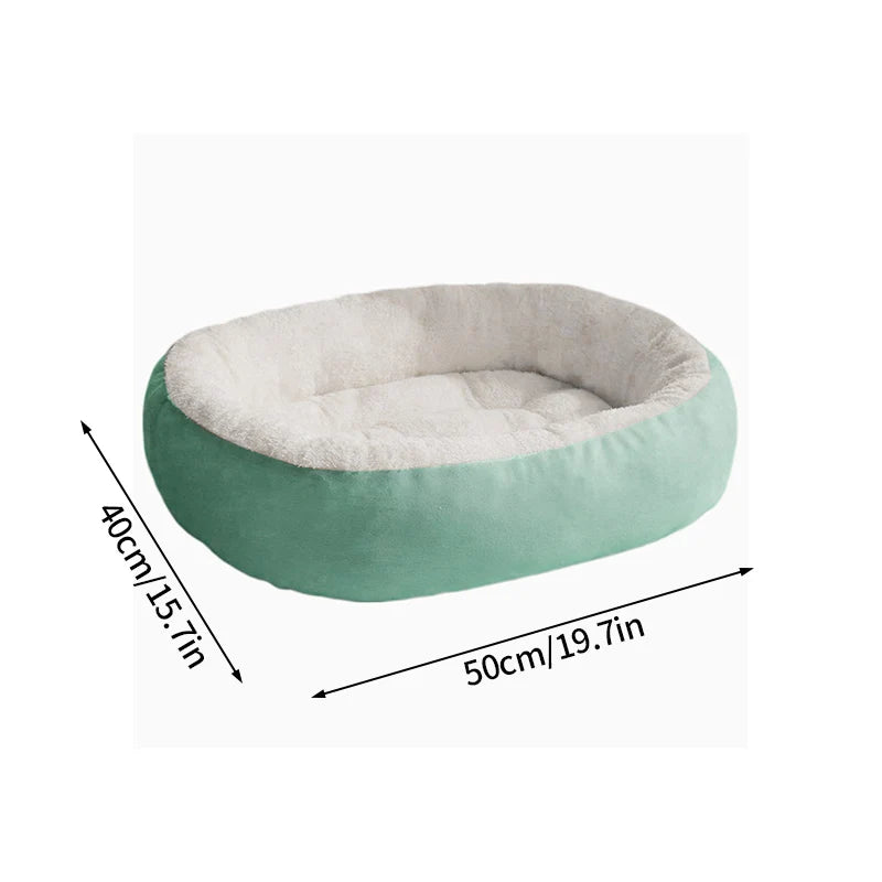 Plush Pet Bed – Soft Oval Mat for Indoor Cats & Dogs | All-Season Comfort