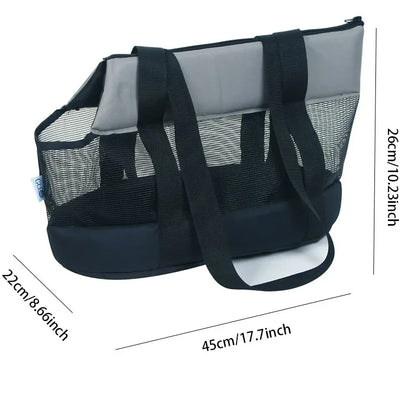 Breathable Pet Carrier Shoulder Bag – Portable Travel Handbag for Cats & Small Dogs