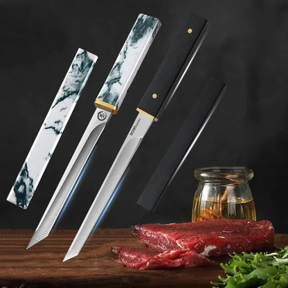 BBQ Utility Kitchen Knife – Sharp Boning & Butcher Chef Knife with Sheath