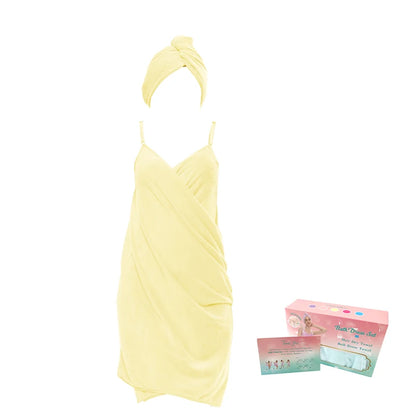 2 Pcs Set Women Camisole Shower Dress Sexy Backless Absorbent Wearable Bath Towel Suspenders Nightdress Dress - BeeTrendyShop.COM