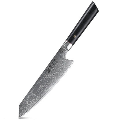 F.YOUNG 8-Inch Kiritsuke Damascus Chef Knife – Hand Forged Japanese Kitchen Knife