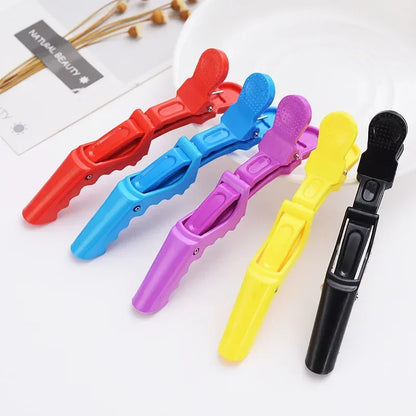 5Pcs Alligator Hair Clips – Plastic Barber Sectioning Clamps for Salon & Home