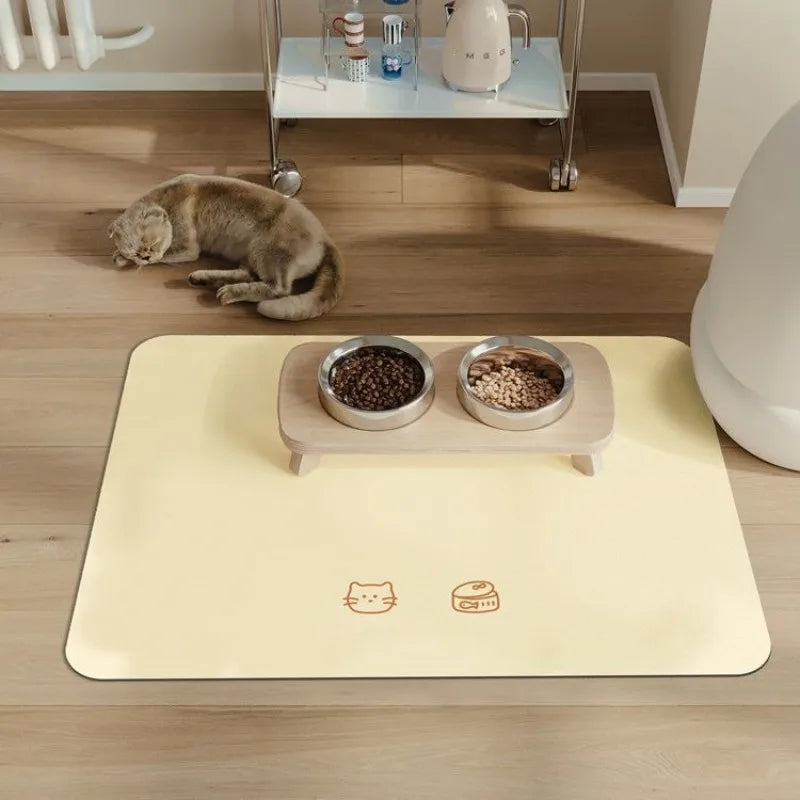 Pet Feeding Mat – Non-Slip Waterproof Food Mat for Cats & Dogs | Cartoon Print 30x40cm