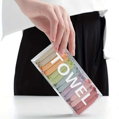 14pcs/box Disposable Washcloth Portable Travel Towel Thickened Compressed Face Cleansing Beauty Square Towel - BeeTrendyShop.COM