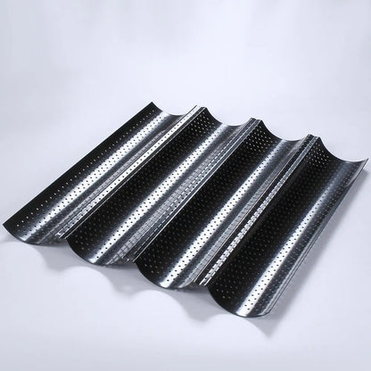 French Baguette Baking Pan – Non-Stick Wavy Bread Mold for Oven & Toaster