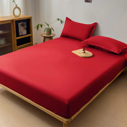 Waterproof Fitted Bed Sheet & Mattress Protector – Elastic Band Coverlet for Single, Double, King & Queen