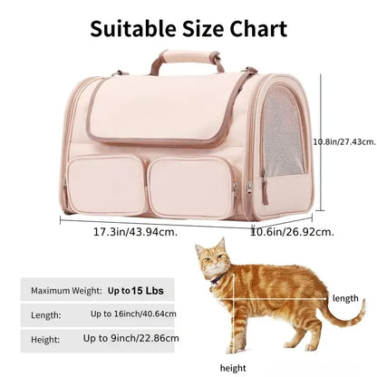 Airline Approved Pet Carrier Bag – Soft-Sided Backpack for Cats & Small Dogs