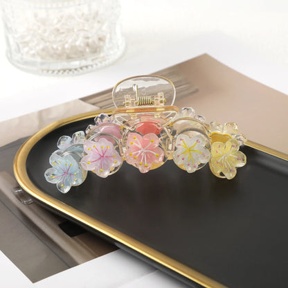 Sweet Flower Hair Claw Clip – Cute Ponytail Hairpin for Women