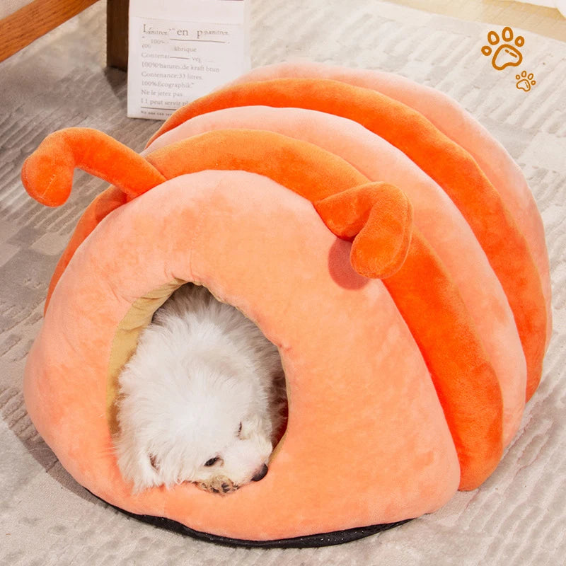 Cartoon Caterpillar Pet House - Warm Foldable Bed for Dogs & Cats