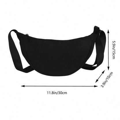 Women's bag - A round-shaped nylon bag with a cross-body strap, suitable for traveling, going to school or shopping. - BeeTrendyShop.COM