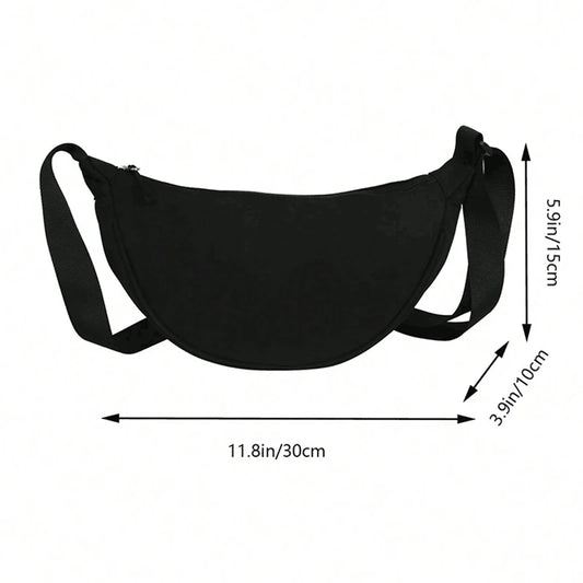 Women's bag - A round-shaped nylon bag with a cross-body strap, suitable for traveling, going to school or shopping.
