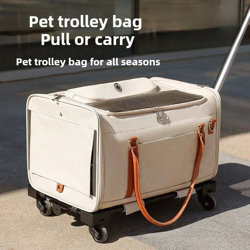 2-in-1 Pet Stroller & Backpack Carrier – Foldable, Breathable, Large Capacity for Cats & Dogs