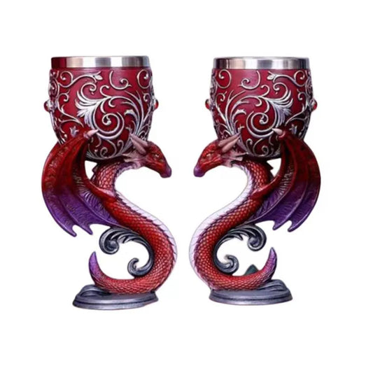 Creative 3D Gothic Wine Goblet Style Contain Dragon Claw Viking Punk Wine Glass Halloween Gifts Bar Drinkware Cup