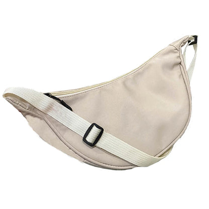 Women's bag - A round-shaped nylon bag with a cross-body strap, suitable for traveling, going to school or shopping. - BeeTrendyShop.COM