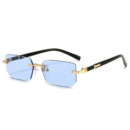 High Definition Blue Light Blocking Sunglasses – UV400 Rimless Square Eyewear