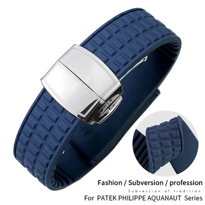Natural Rubber Watch Strap for Patek Philippe Aquanaut 5067 5068 – 18mm 19mm Soft Silicone Women