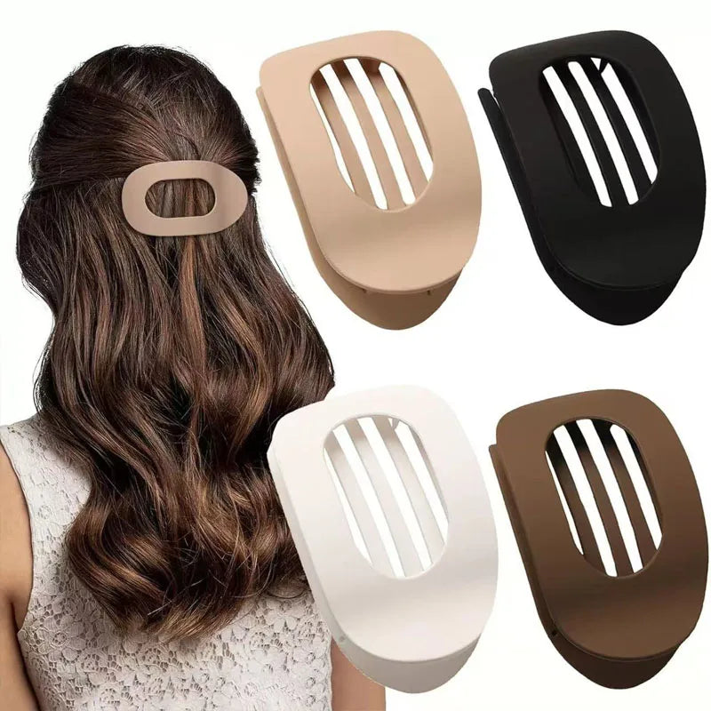 Flat Hair Claw Clip – French Korean Style Leopard Top Clip for Women