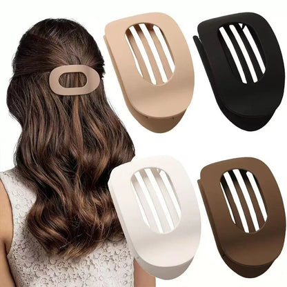Flat Hair Claw Clip – French Korean Style Leopard Top Clip for Women