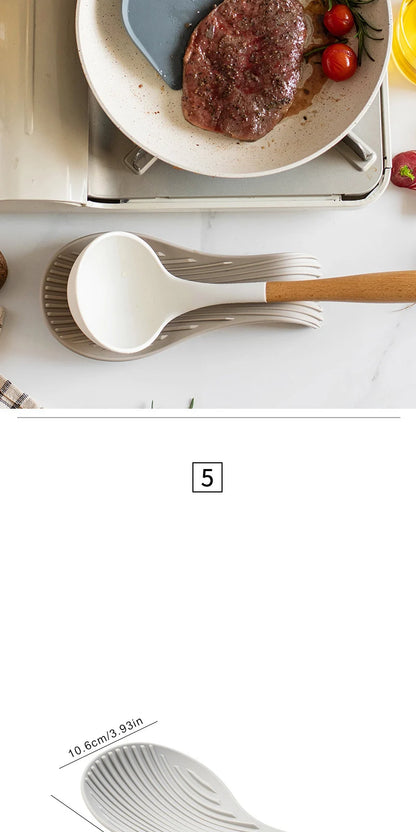 Silicone Insulated Spoon Holder & Placemat – Heat Resistant Cutlery Shelving Kitchen Tool