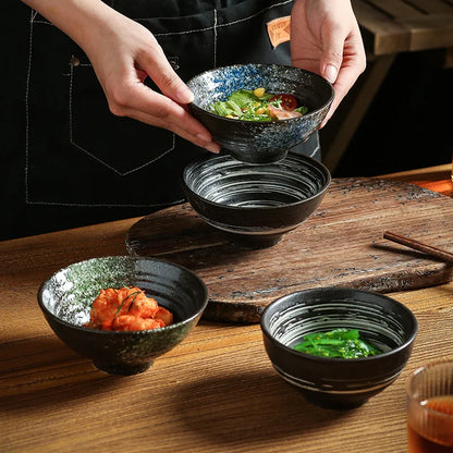 4.5-Inch Japanese Ceramic Rice Bowl – Porcelain Soup, Noodle & Sauce Dinnerware