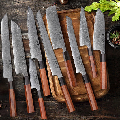 TURWHO Hand Forged Japanese Damascus Steel Chef Knife – Santoku, Sashimi & More