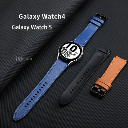 No Gaps Silicone Leather Strap for Samsung Watch 6 5 4 40mm 44mm Watch Band for Samsung Galaxy Watch5 Pro Classic 42mm 46mm Belt - BeeTrendyShop.COM