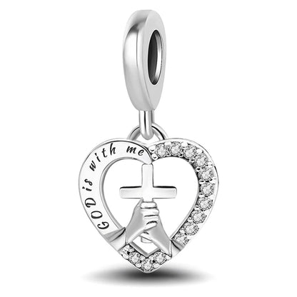 925 Sterling Silver Heart, Flower, Clover & Turtle Charm Bead – DIY Birthday Jewelry