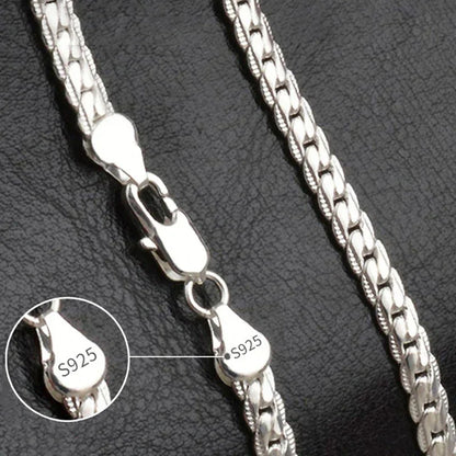 6mm Full Sideways Chain Necklace & Bracelet – 18K Gold & Silver Unisex Jewelry