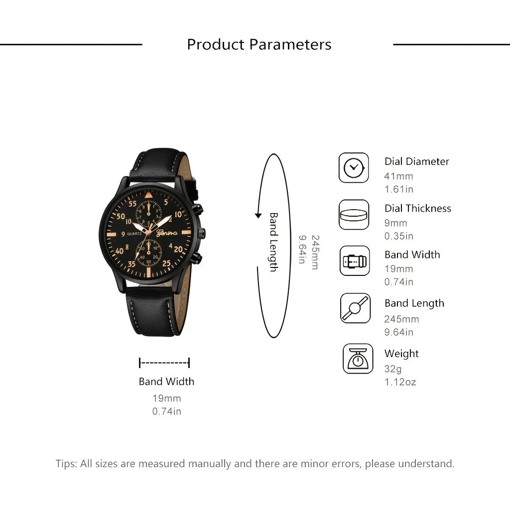 Watches for Men Reloj Hombre Fashion Retro Business Hand Watch Leather Watches Quartz Wristwatch Clock Gift Relogios Masculino - BeeTrendyShop.COM