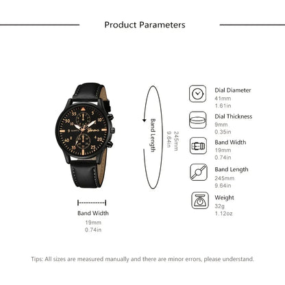 Watches for Men Reloj Hombre Fashion Retro Business Hand Watch Leather Watches Quartz Wristwatch Clock Gift Relogios Masculino - BeeTrendyShop.COM