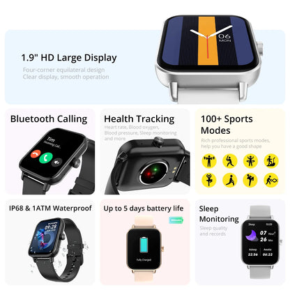 COLMI P81 Ultra Smartwatch – Voice Calling, 1.9" Screen, 24H Health Monitor, 100+ Sport Modes