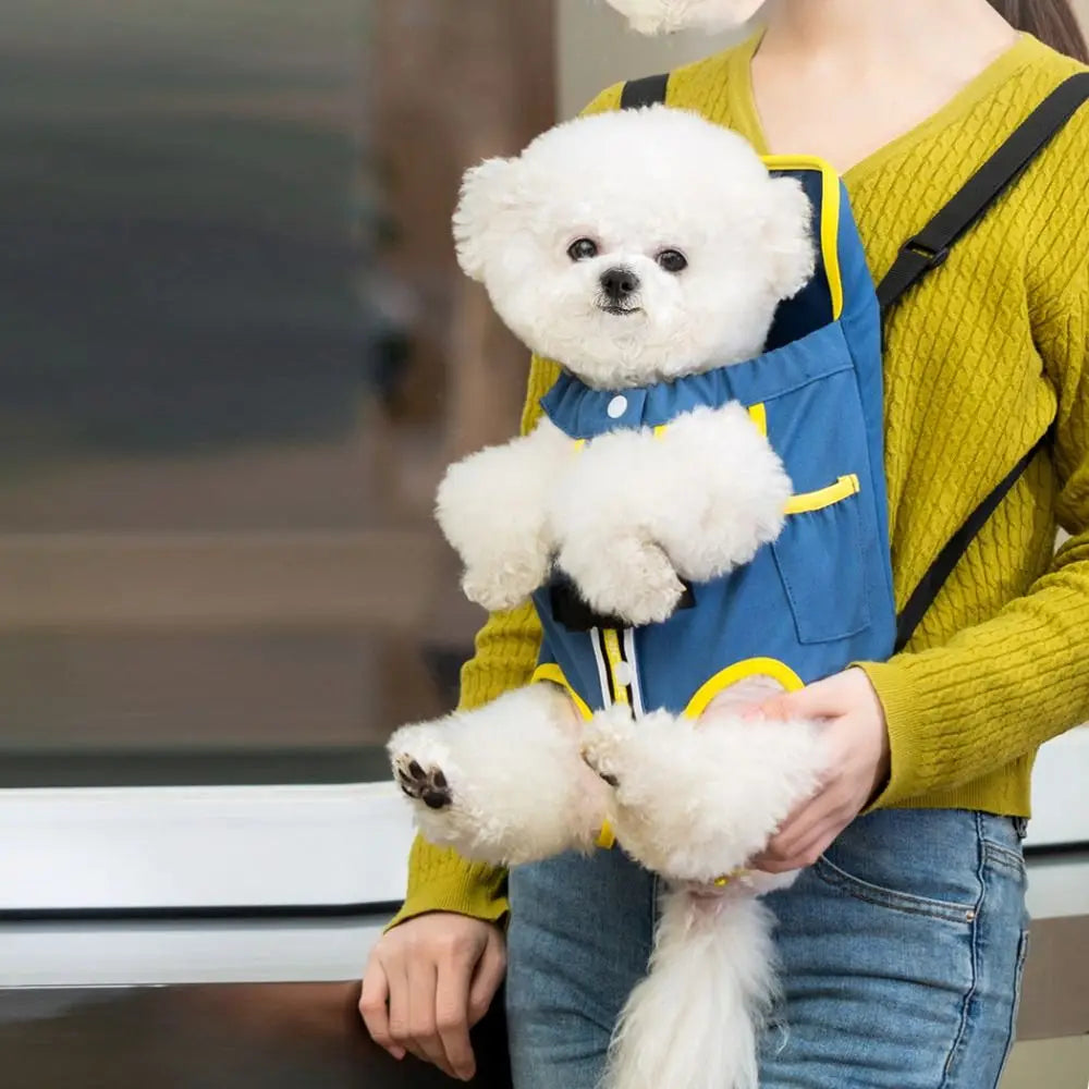 Front Pack Pet Carrier – Breathable Canvas Bag for Dogs & Cats