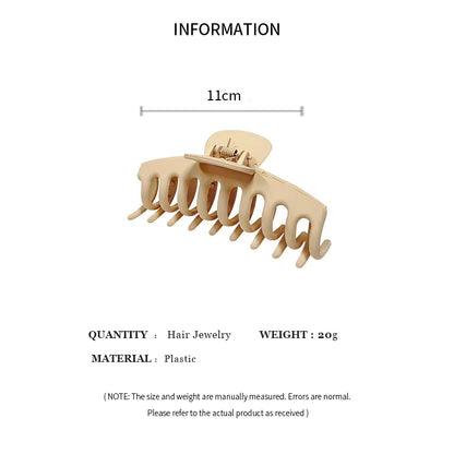 Large Geometric Hair Claw Clip Set – Cross Matte French Hairgrip for Women (1/2/4/6Pcs)