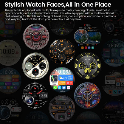 Sport Smartwatch for Android & iOS – AMOLED Screen, GPS, Heart Rate, Bluetooth Calls, Waterproof