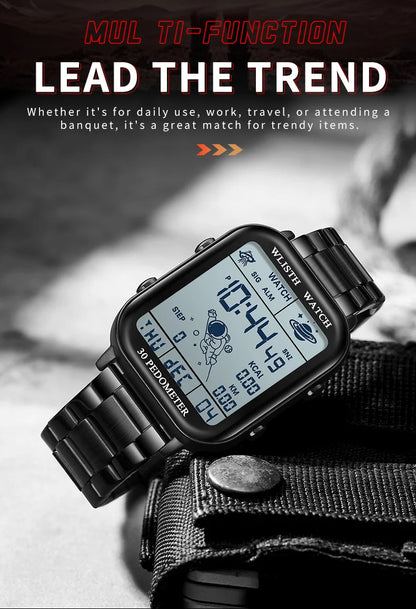 Men's Digital Watch – Stopwatch, Electronic Wristwatch, Outdoor Timing, Multifunction Sport