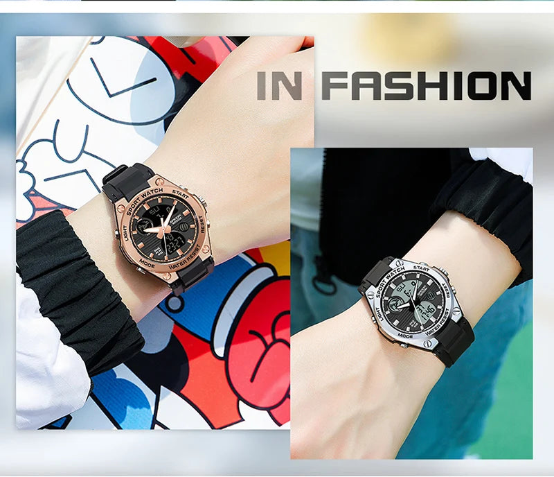SANDA Brand G Style LED Digital Watch Women Sport Chronograph Lady Quartz Wristwatch 50m Waterproof Female Girl Electronic Clock