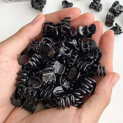 Mini Black Hair Claw Clips – Plastic Ponytail Hairpins for Women & Girls (10/20/30Pcs)