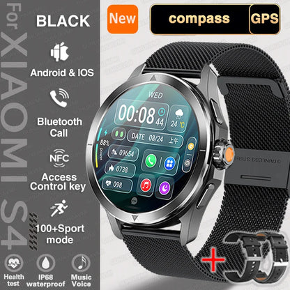 S4 Ultra Outdoor Sport Smartwatch – AMOLED HD, NFC, GPS, Heart Rate, Bluetooth Call