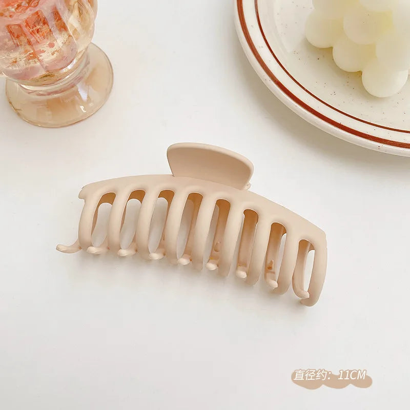Large Acrylic Hair Claw Clip – Korean Style Coffee Color Hairpin for Women & Girls
