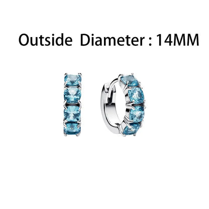 925 Sterling Silver Sparkling Hoop Earrings – Moon Pearl Heart Crystal Jewelry for Women