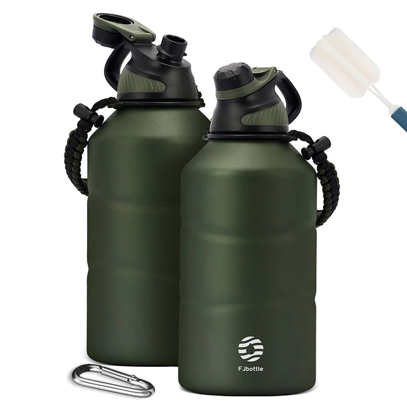 1.9L Stainless Steel Thermos Bottle with Rope – Portable Vacuum Flask for Sports & Gym