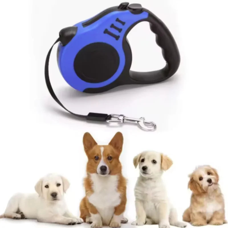 Retractable Dog Leash 3M / 5M – Durable Nylon Lead for Small Dogs & Cats