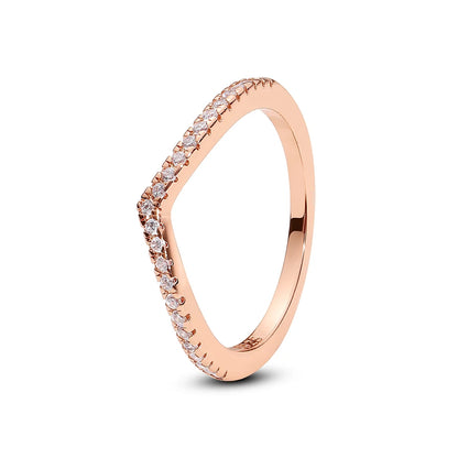 925 Sterling Silver Love Heart Crown Ring – Rose Gold Engagement Jewelry