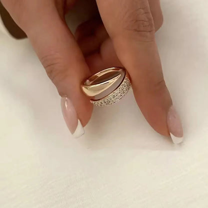 18K Gold Plated Sun Ring – Natural Stone Inlaid Trendy Jewelry for Women