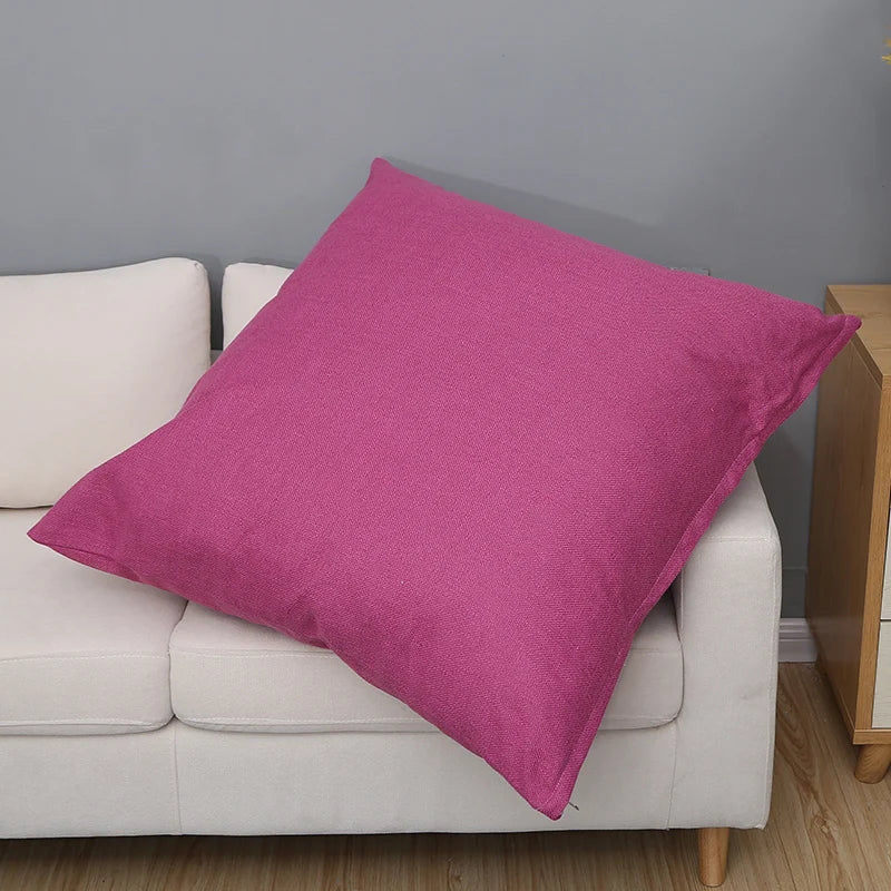 Large Soft Sofa & Bed Backrest Cushion Cover 80CM – Solid Color Washable Huge Pillow Case Protector